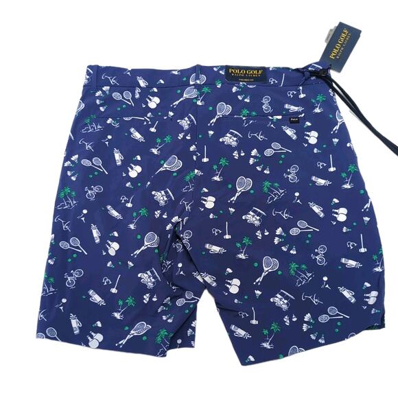 Polo Ralph Lauren Golf Shorts Mens 32 Blue Print Tailored Fit Built In Liner NWT - Picture 3 of 16